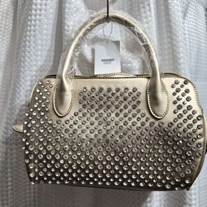 Elegant Gold Studded Handbag